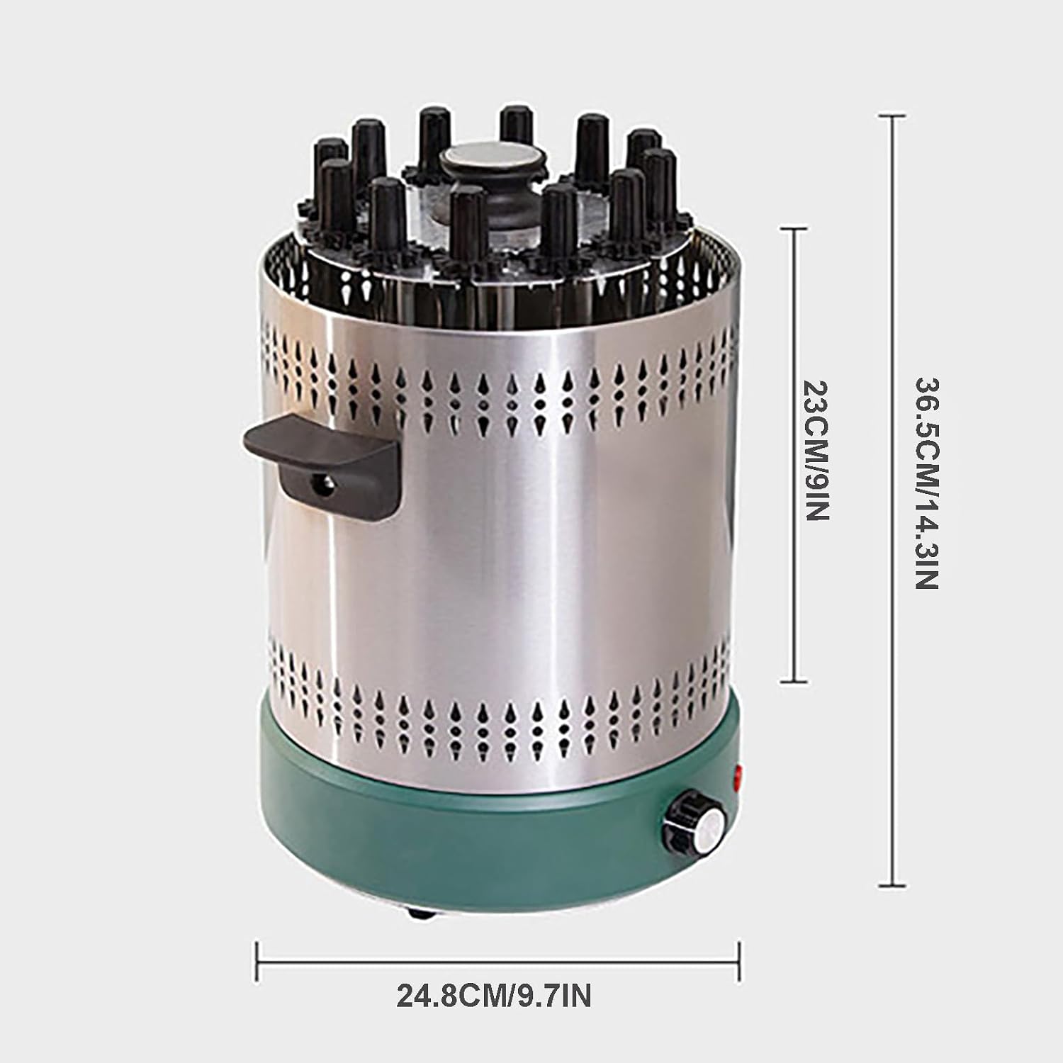 Rotating Electric Grill Smokeless Indoor 12 Skewers Vertical Grills Stainless Steel 360 Rotating Rapid Heating for Skewers Roast - Home Parties
