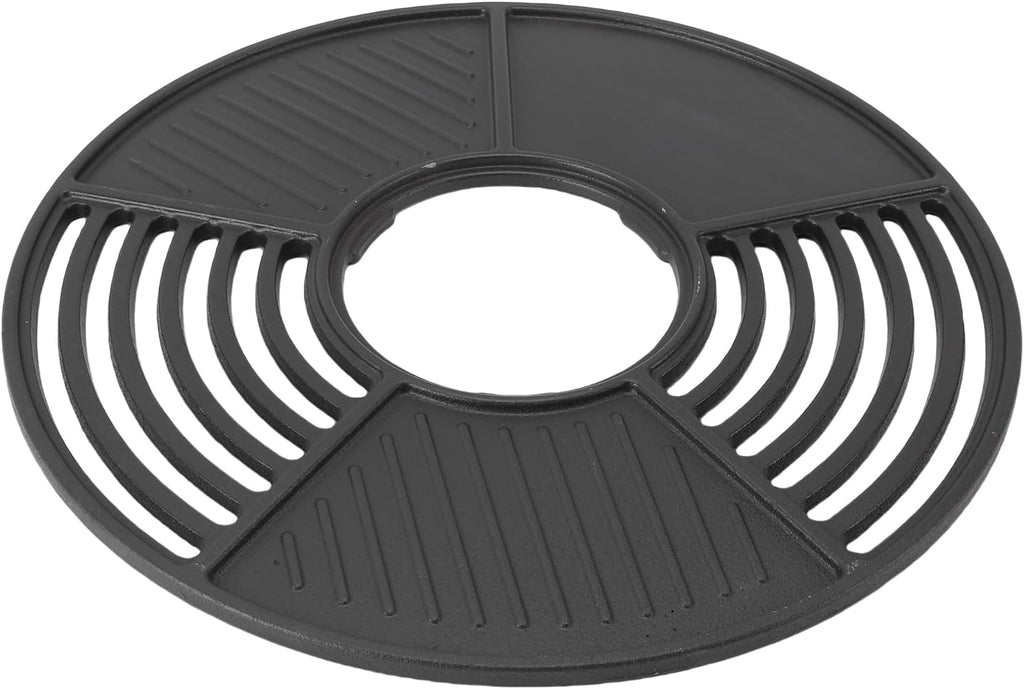Luqeeg 42cm Round Cast Iron Grill Plate, Non Stick Grate Griddle, Multi Functional Heat Plate Even Heating for Indoor Outdoor Camping and Picnics