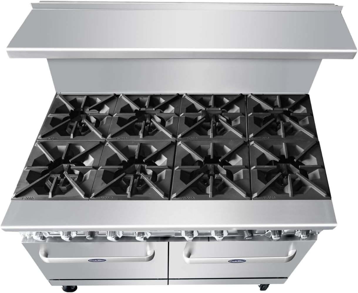 Atosa AGR Commercial Gas Range, 48' Gas Range, (8) Burners Top, (2) 20' Standard Ovens, Natural Gas (AGR-8B-NG)
