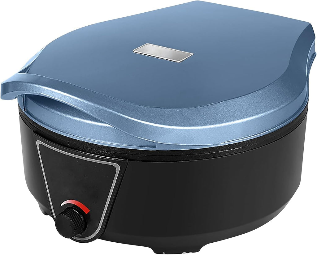 Electric Frying Pan, Electric Griddles, Pizza Maker Machine for Indoor Grill, for Pancakes, Cookies, Burgers(Blue)