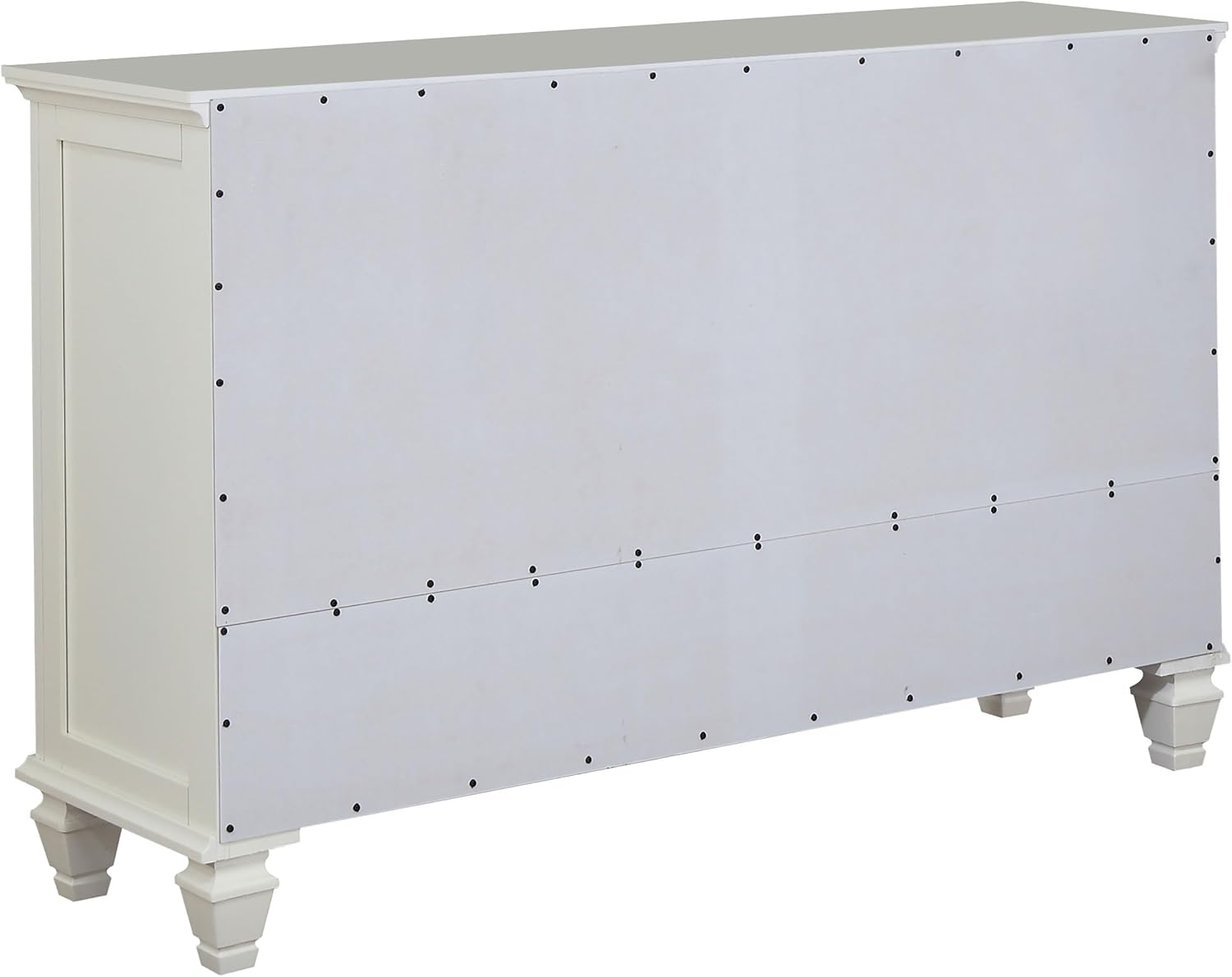 Coaster Home Furnishings Sandy Beach Coastal 4-Piece Bedroom Set Eastern King Size Panel Bed Frame 63-inch Headboard Cream White 201301KEN-S4