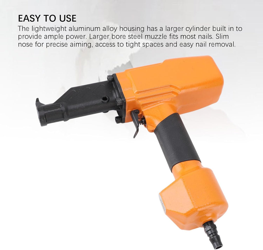 Pneumatic Nail Remover, Heavy Duty Professional Air Punch Nailer Nail Remover Nail Puller for Wood Denailing, 1/4 Inch NPT Thread Air Inlet, 0.98-2.76in Nail Pulling Length