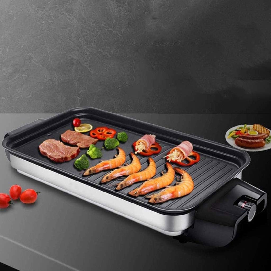 Smokeless Barbecue Dish，Indoor Grill Coated Non-Stick Pancake Griddle, Extra Large Surface