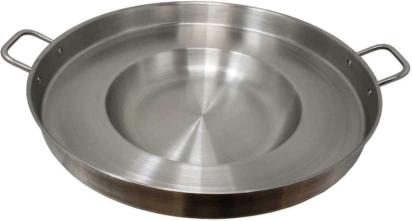 22 Inch Large Mexican Style Concave Comal Griddle Outdoor Cooking Disc Wok Stainless Steel Set Propane Gas Burner Stove and Heavy Duty Metal Stand Tacos Grilling or Stir Fry