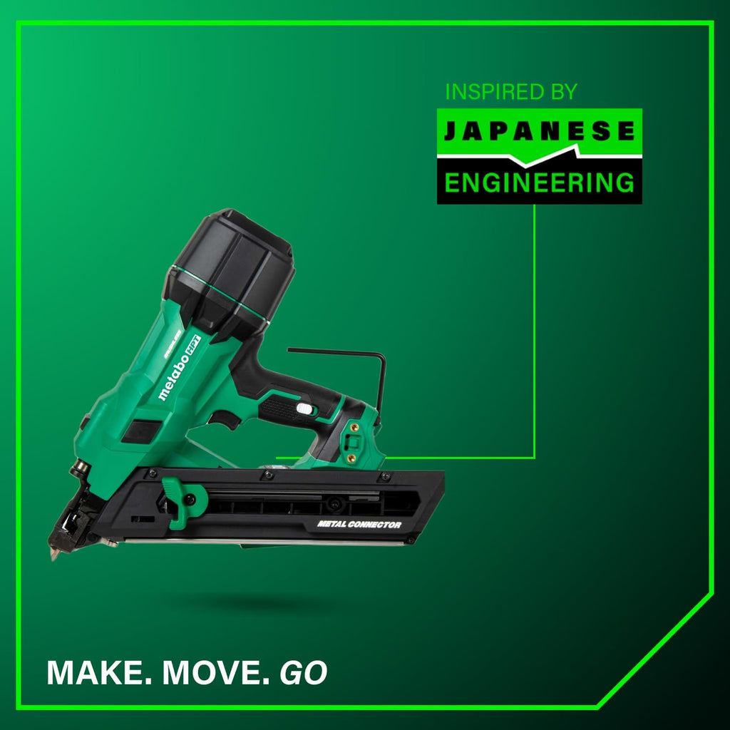 Metabo HPT 18V MultiVolt Brushless 1-1/2' Metal Connector Nailer, Cordless Air Spring Nailer with 18V 4.0Ah Battery, Lightweight Design, 600 Nails Per Charge, Sequential Actuation, NR1838DKA