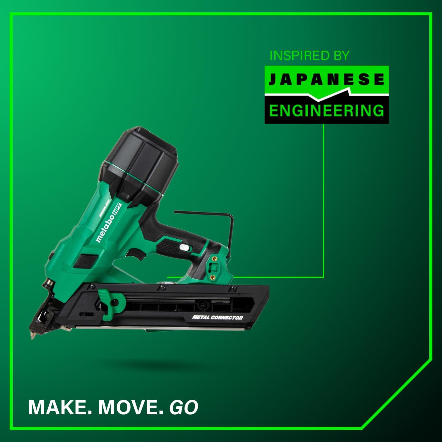 Metabo HPT 18V MultiVolt Brushless 1-1/2' Metal Connector Nailer, Cordless Air Spring Nailer with 18V 4.0Ah Battery, Lightweight Design, 600 Nails Per Charge, Sequential Actuation, NR1838DKA