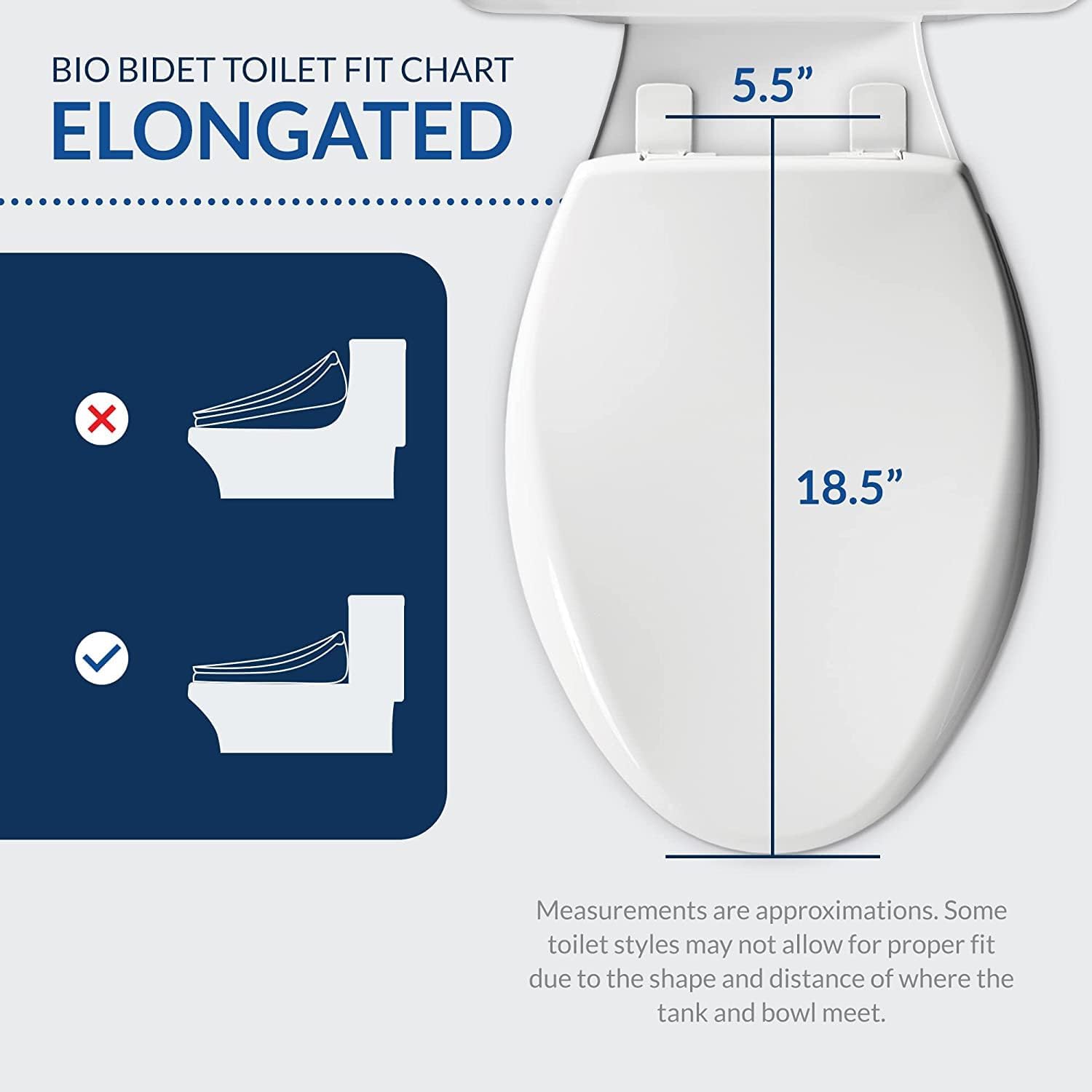 Bio Bidet Slim Zero Non Electric Bidet Toilet Seat Round, Low Profile Seat with Slow Close Lid, Battery Powered Night Light, Dual Nozzles, White