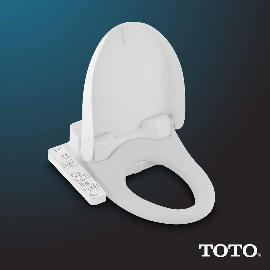 TOTO SW2034#01 C100 Electronic Bidet Toilet Cleansing Water, Heated Seat, Deodorizer, Warm Air Dryer, and PREMIST, Elongated, Cotton White