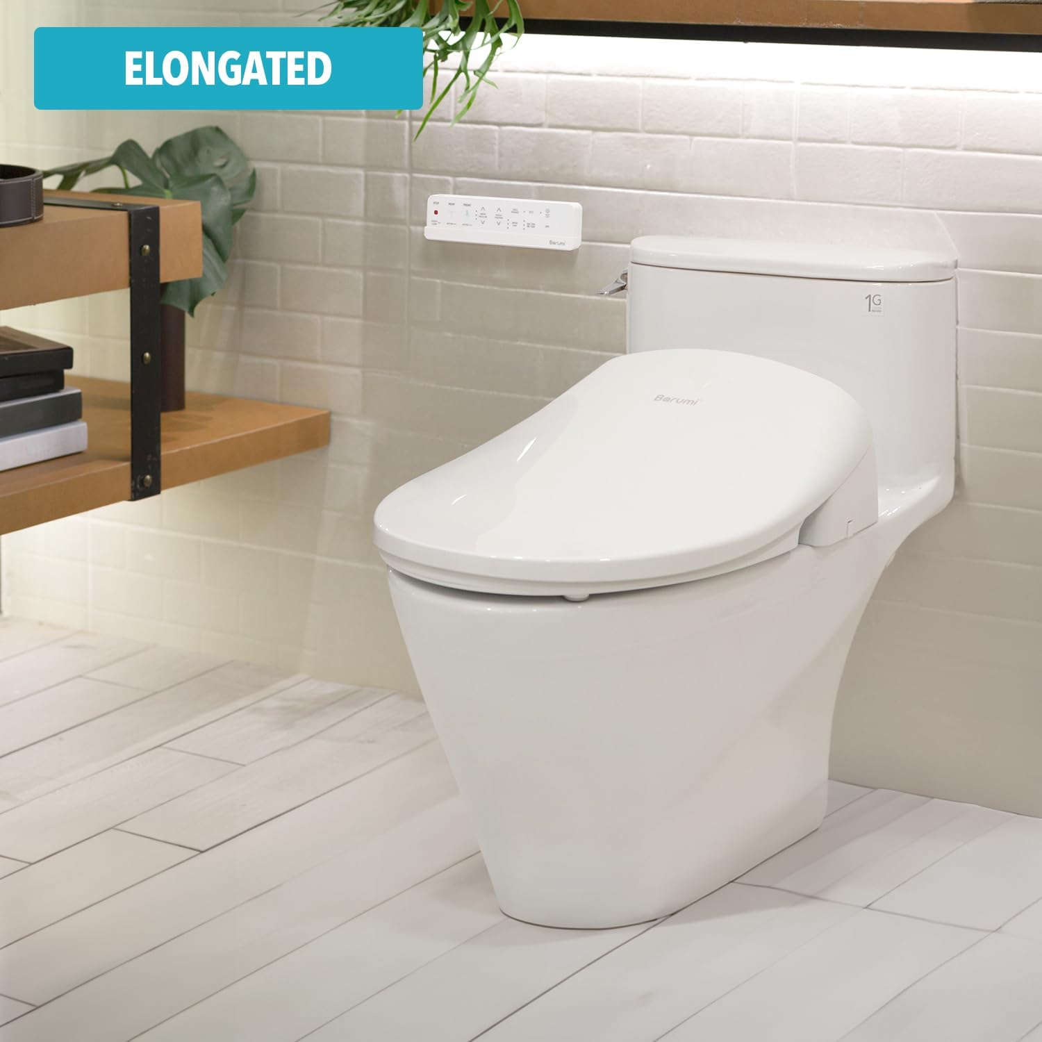 Barumi Bidet [BM-6000], Electric Bidet Toilet Seat, Heated Seat, Warm Water, Position Control, Eco-Mode, Self Cleaning, Remote Control, Night Light