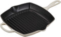 Le Creuset Enameled Cast Iron Signature Square Skillet Grill, 10.25', Meringue
