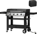ONLYFIRE GRILLS Heavy Duty Propane Gas Griddle 4-Burner with Waterproof Cover, Premium Flat Top Gas Grill with 555 sq.in Cooking Area, Outdoor BBQ Stove for Patio Barbecue Backyard Party, GS352