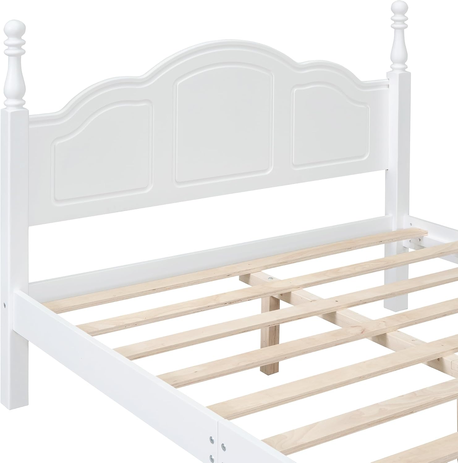 Harper & Bright Designs 3 Pieces Bedroom Sets Full Size Platform Bed with Headboard and Two Nightstand, Solid Wood Bedroom Furniture Sets for Boys Girls Kids Teens Adults - White