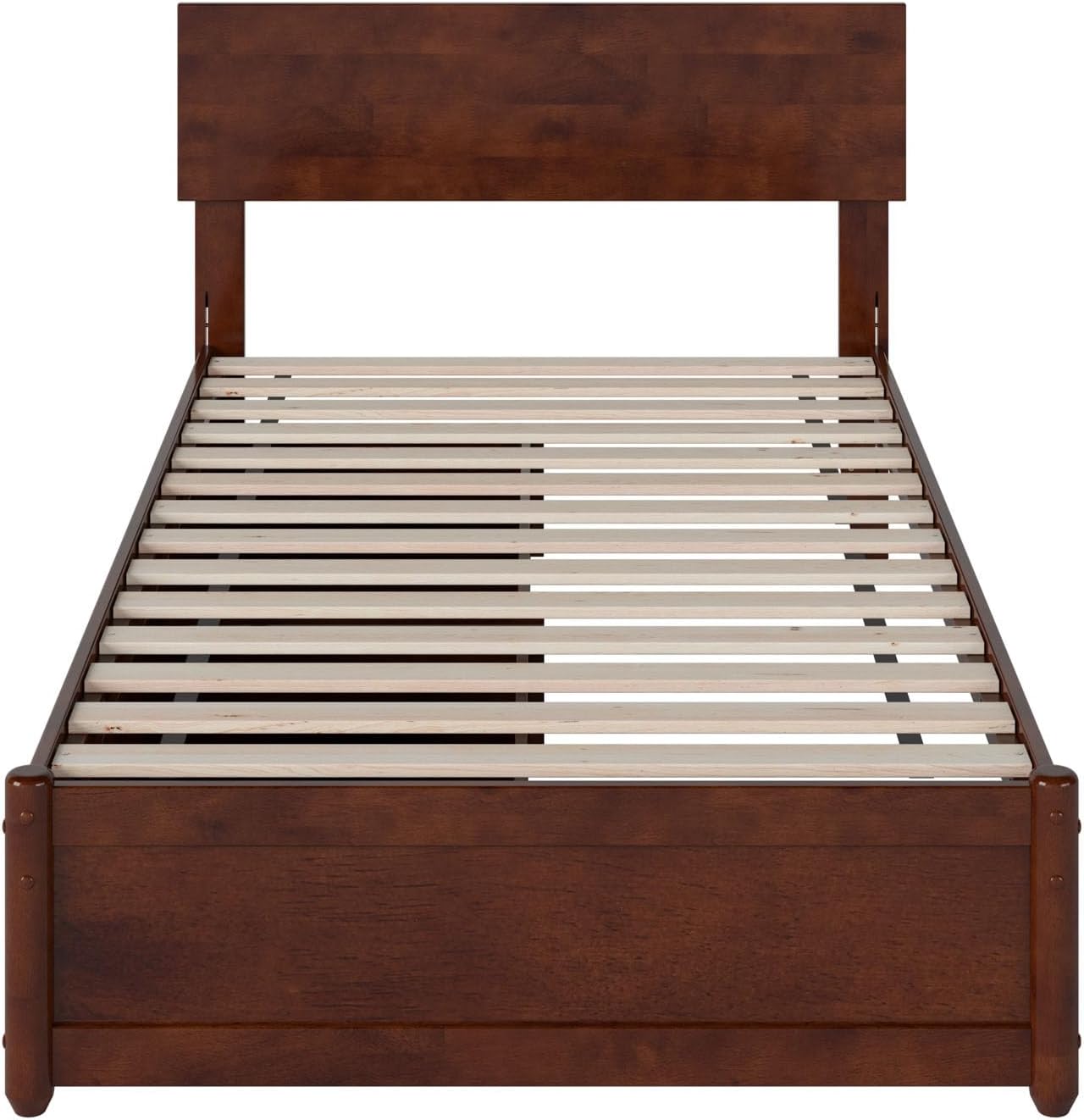 AFI, Wesley Twin Platform Bed with Panel Footboard & Storage Drawers, Walnut