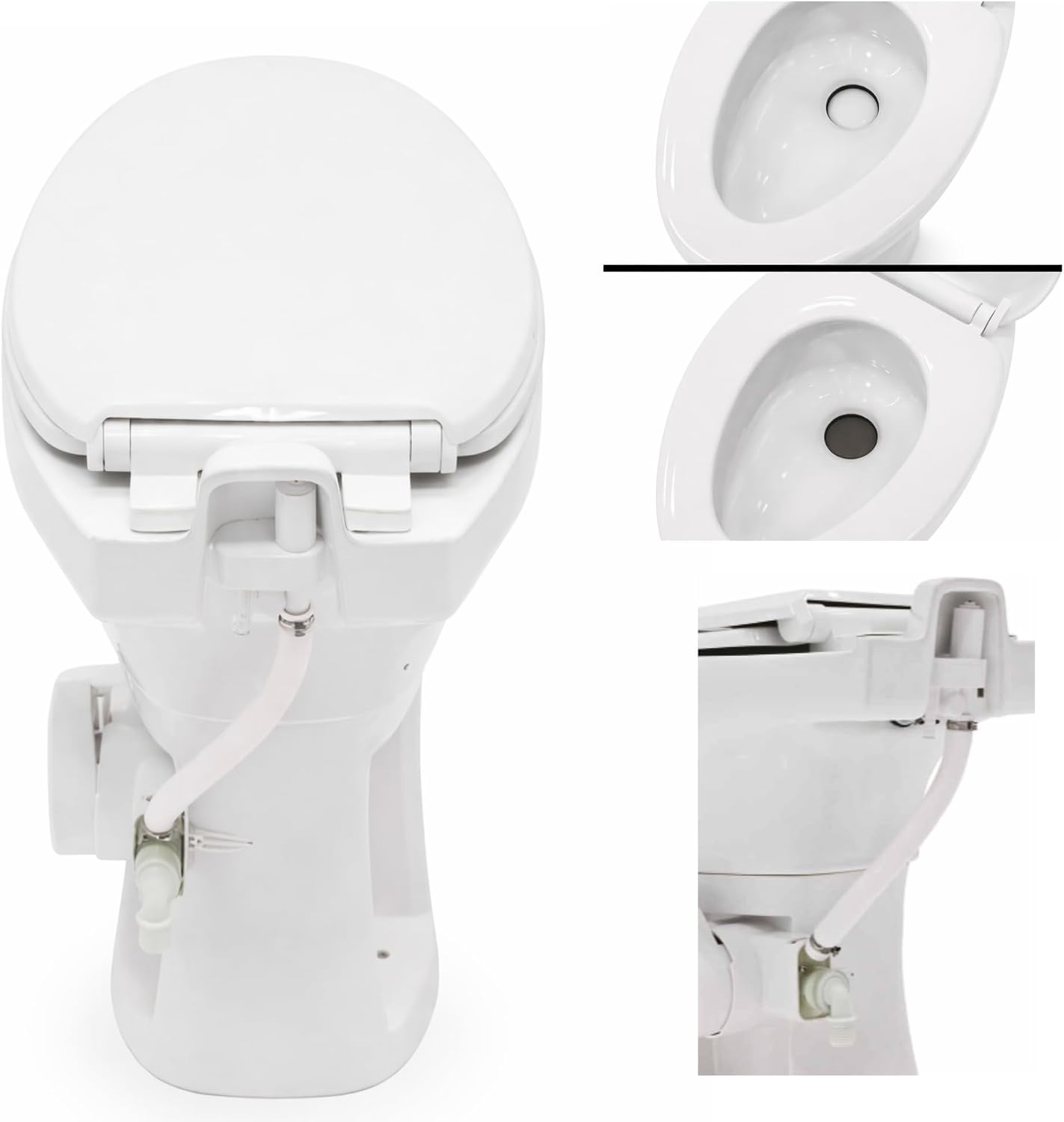 SEAFLO Porcelain RV Toilet with Elongated Bowl, 19' Residential Height, Gravity Flush, Foot Pedal Flush, Soft Close Seat, Easy Install, Camper Toilet, 4-Year Warranty, SFRTCH-02-01