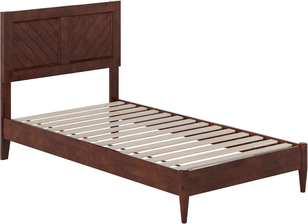 AFI, Berkshire Twin Solid Wood Low Profile Platform Bed, Walnut
