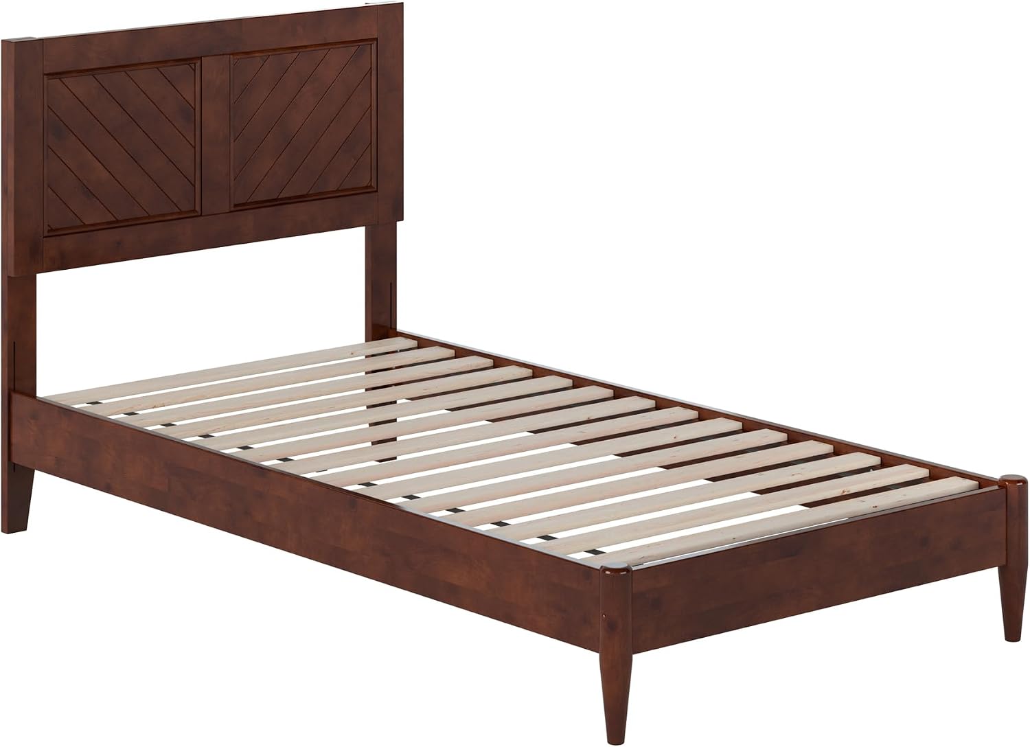 AFI, Berkshire Twin Solid Wood Low Profile Platform Bed, Walnut