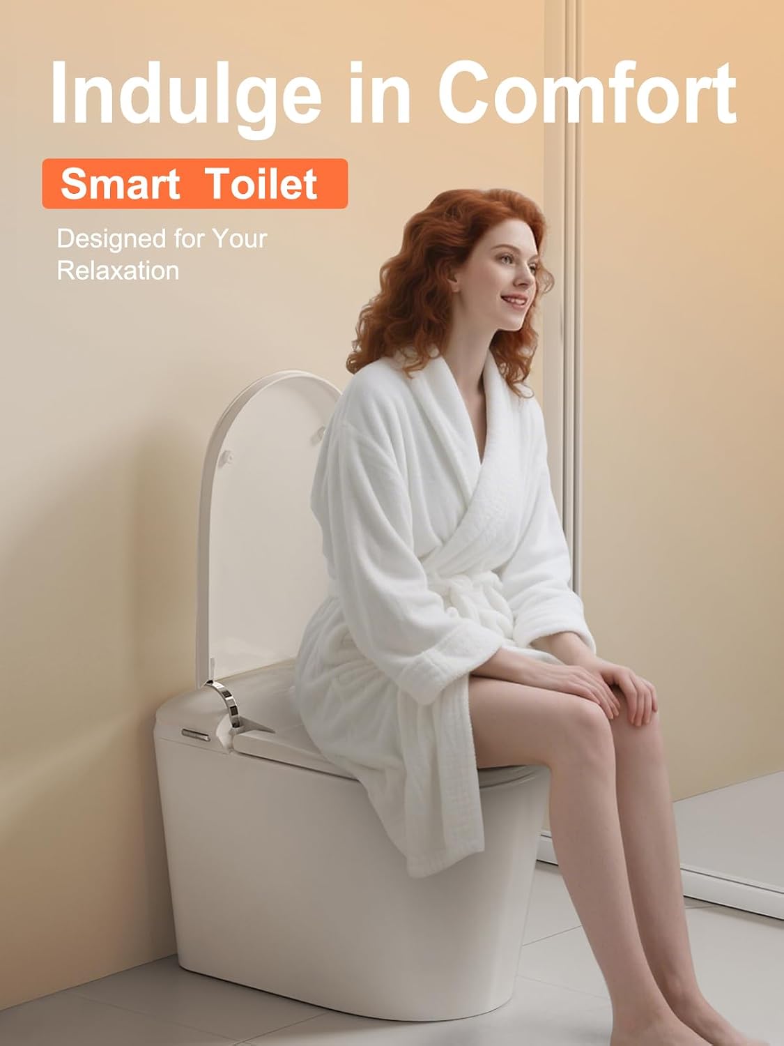 Smart Toilet with Heated Seat, Night Light, Dual Auto Flush, Foot Sensor Operation, Modern Elongated One-Piece ADA Height Toilet for Bathrooms
