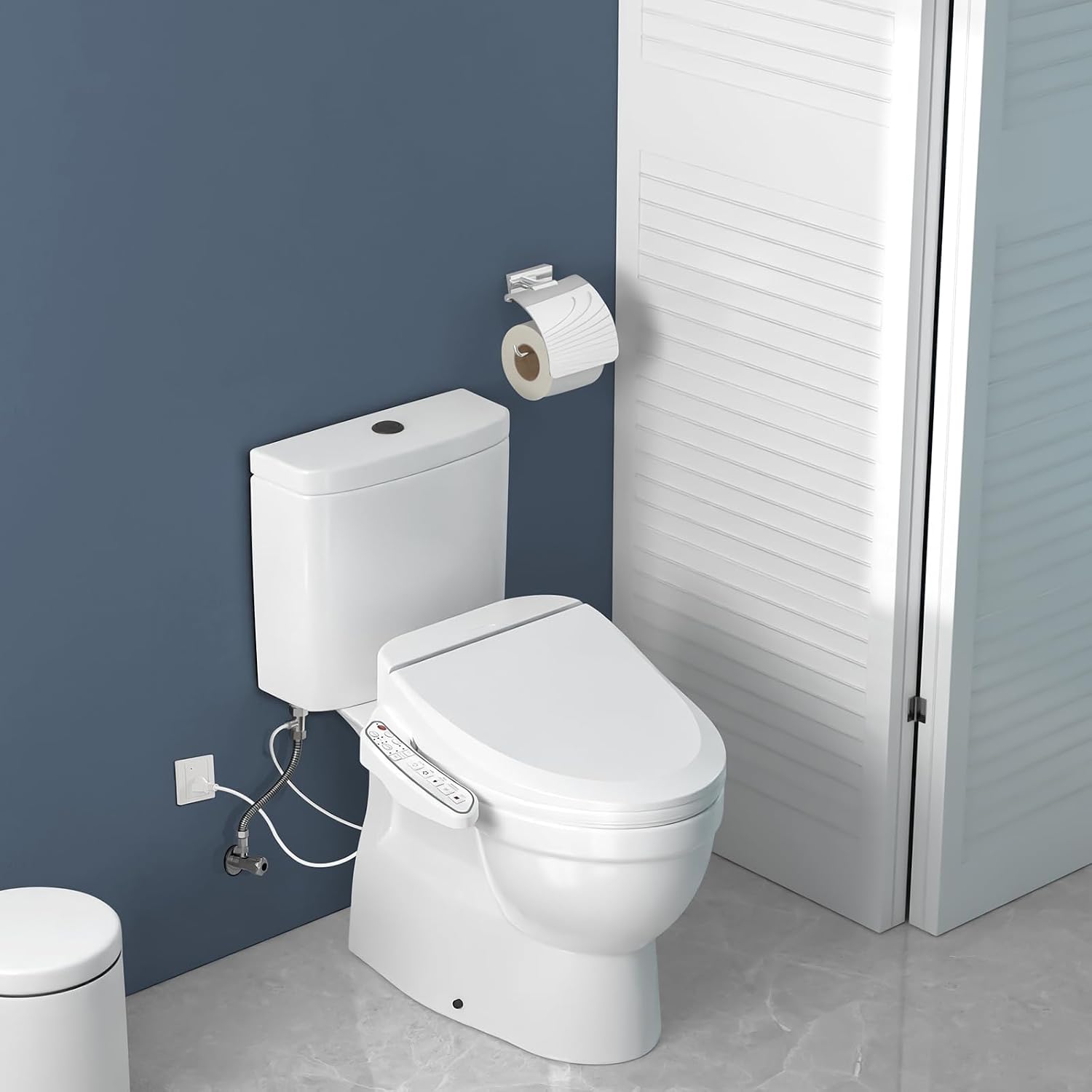 ZMJH ZMA102 Bidet Toilet Seat, Unlimited Warm Water, Vortex Wash, Electronic Heated, Warm Air Dryer, Rear and Front Wash, LED Light, Need Electricity, White, (Elongated)