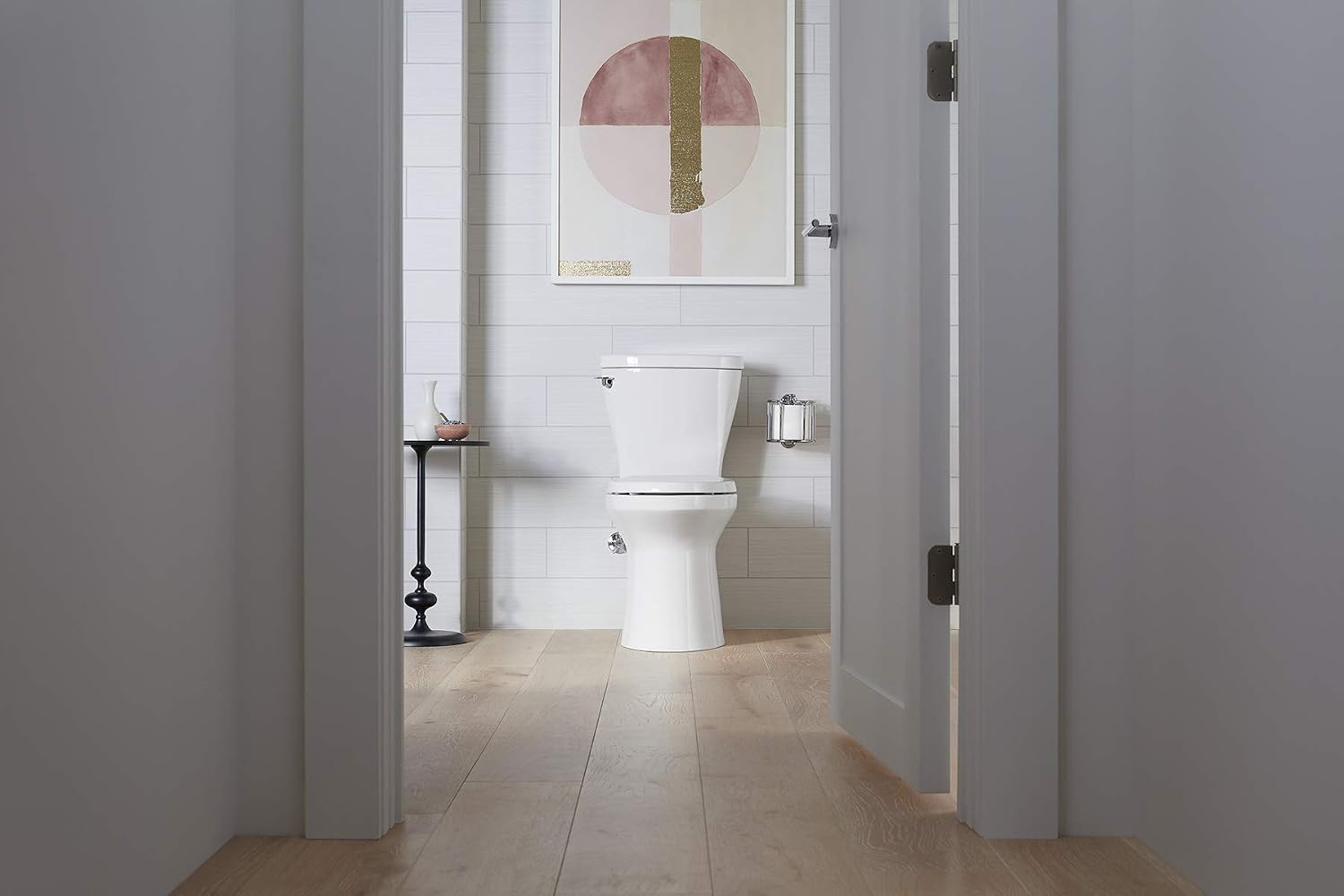 Kohler 20198-0 Betello Comfort Height Two-piece elongated 1.28 gpf toilet with ContinuousClean, skirted trapway, Revolution 360 swirl flushing technology and left-hand trip lever, seat not included