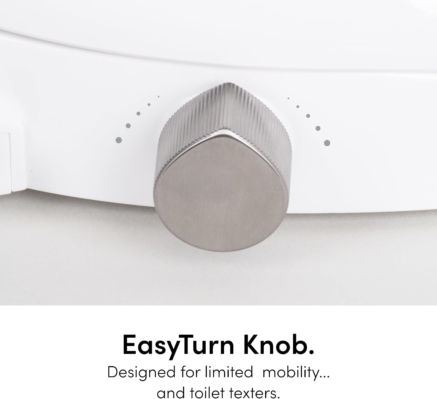 TUSHY Wave Non-Electric Bidet Toilet Seat: Sleek Round Design, Quick-Release for Easy Cleaning (DuoFlow Front & Rear Wash, Self-Cleaning Nozzle, Soft-Close Lid), 10-Min DIY Install, Platinum Knob