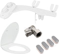LUXE Bidet NEO 185 Plus White Ultimate Upgrade Bundle - Bidet Attachment for Toilet Seat with Innovative Hinges to Clean, Slide-in Easy Install and Dual Nozzles, Comfort Fit Elongated Toilet Seat, Shu