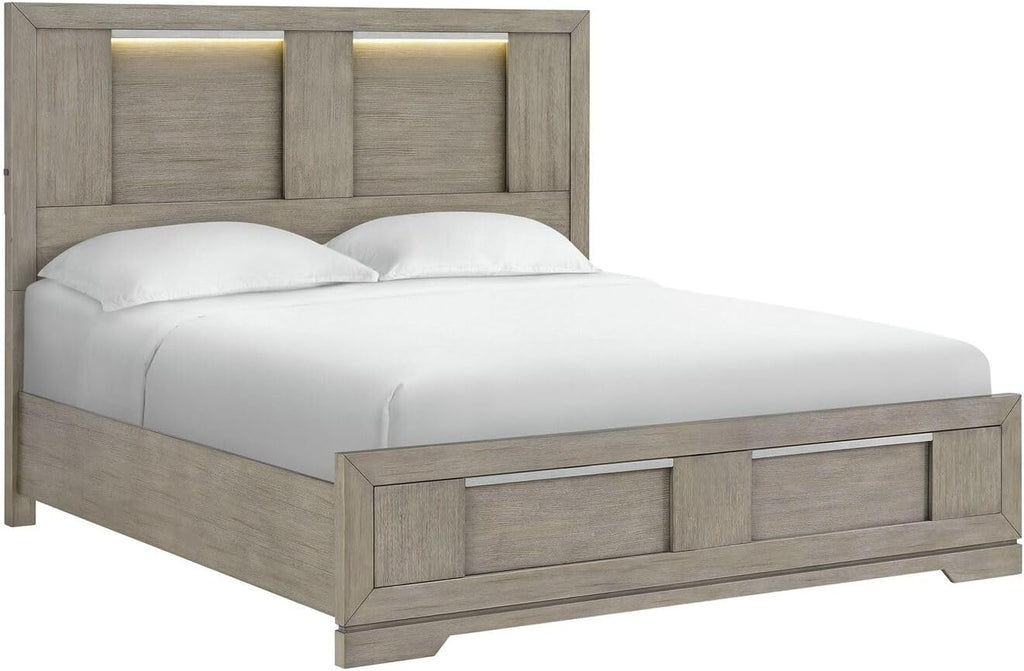 Picket House Furnishings Argo King Panel 3PC Bedroom Set with LED in Gray
