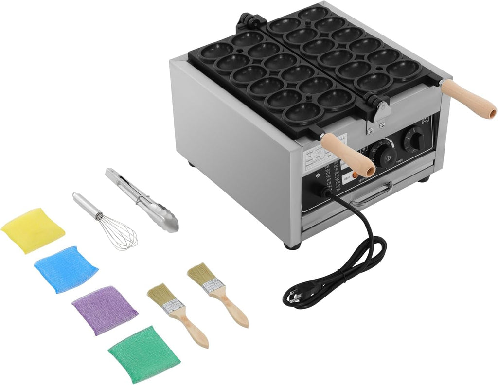 12PCS Egg Shaped Waffle Maker, Electric Commercial Stainless Steel Nonstick Waffle Baker Machine Popular Snack Equipment New Belgium Waffle Baker Maker (Egg Shaped)