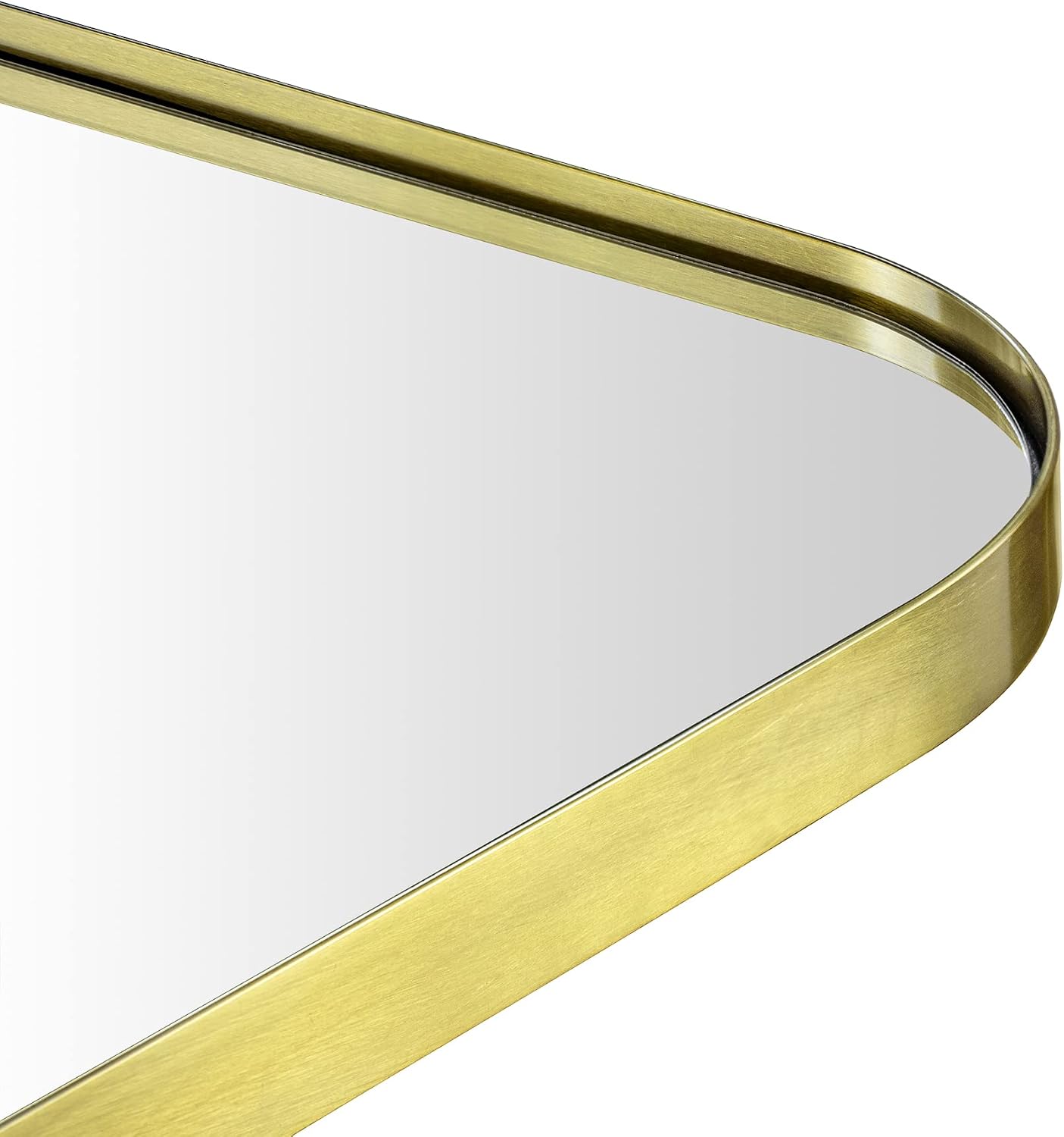 Brushed Gold Arched Recessed Bathroom Medicine Cabinet with Mirror Stainless Steel Metal Framed Rectangular Bathroom Cabinet with Mirror 16x28.3''