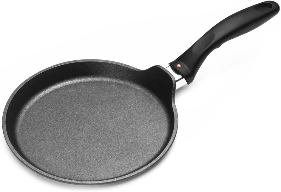Swiss Diamond 10.25' Crepe Pan HD Nonstick Diamond Coated Aluminum Crepe Pan Dishwasher Safe and Oven Safe, Grey