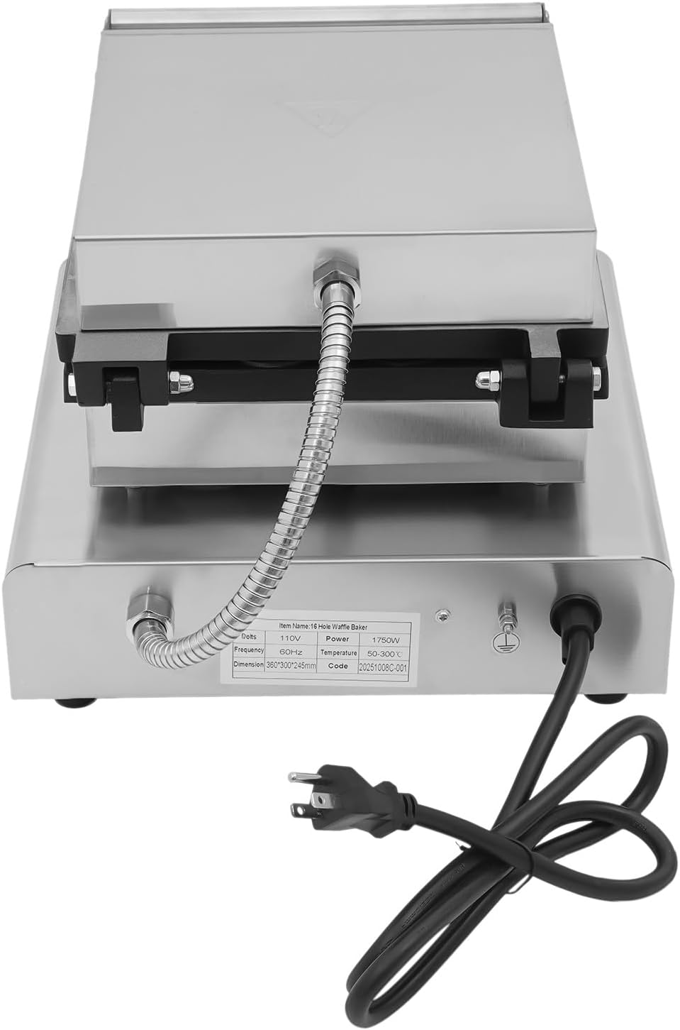 16 Grids Electric Stainless Steel Mini Round Waffle Maker Machine, Non-Stick Teflon Coating, Time & Temperature Control, Commercial Waffle Maker for Bakeries, Cafes, Restaurants