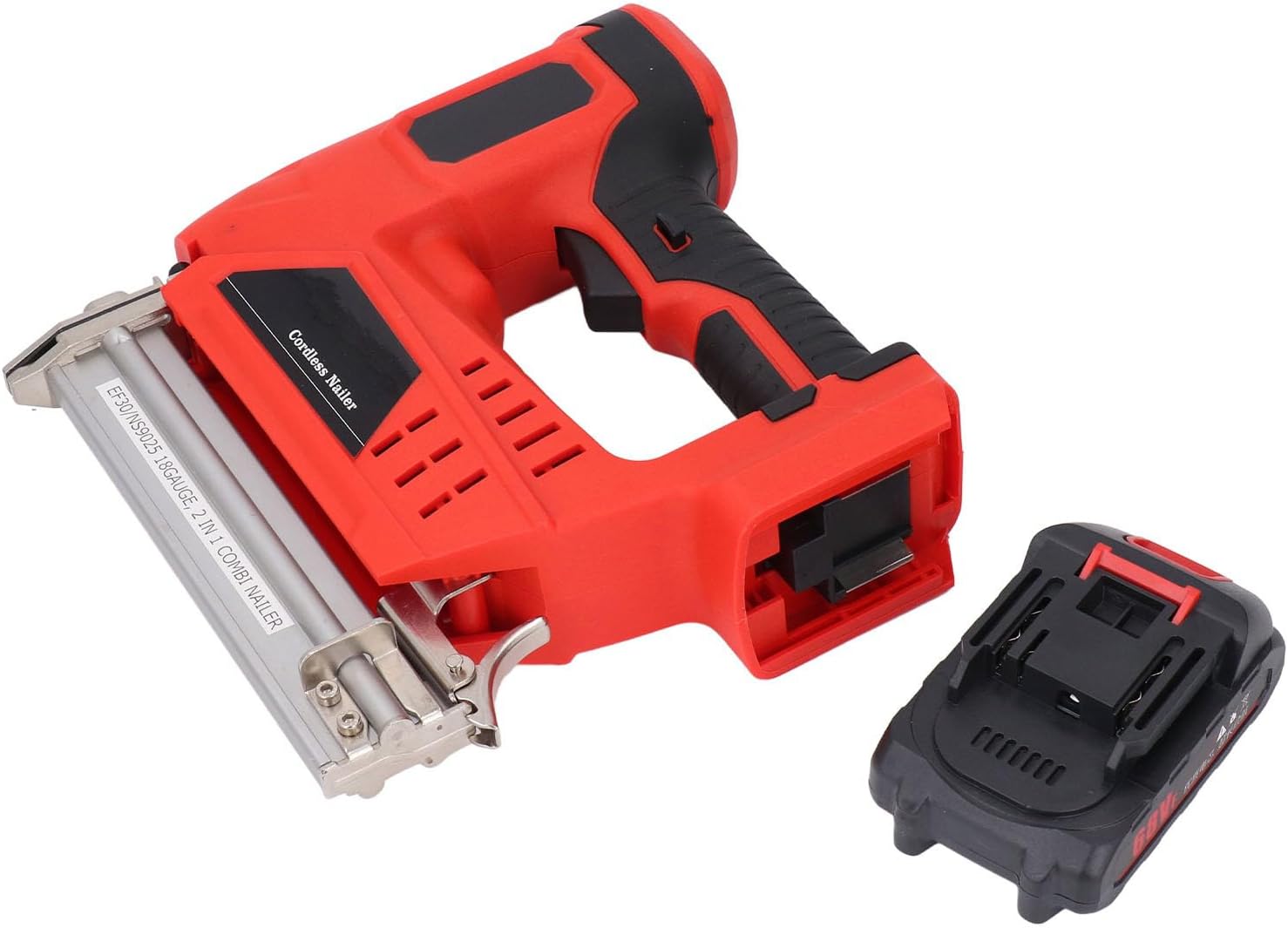 Eujgoov Cordless Nailer Kit Electric Staple Guns Stapler Nail, Battery Powered 18V 2Ah for Woodworking Projects, 2 Modes DIY Pneumatic Brad