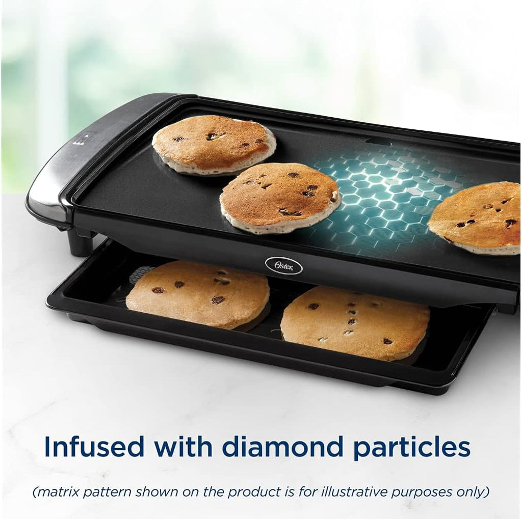 Oster DiamondForce 10 x 20 Nonstick Coating Infused with Diamonds Electric Griddle with Warming Tray