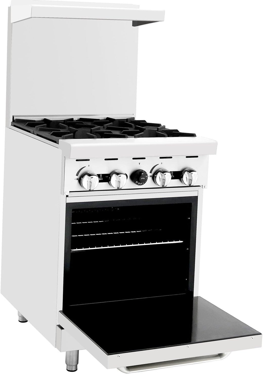 Atosa AGR Commercial Gas Range, 24' Gas Range, (4) Burners, (1) 20' Standard Oven, Propane Gas (AGR-4B-LP)