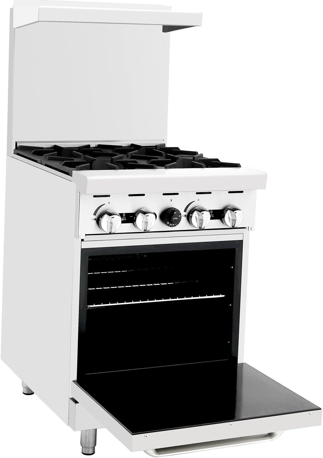 Atosa AGR Commercial Gas Range, 24' Gas Range, (4) Burners, (1) 20' Standard Oven, Propane Gas (AGR-4B-LP)