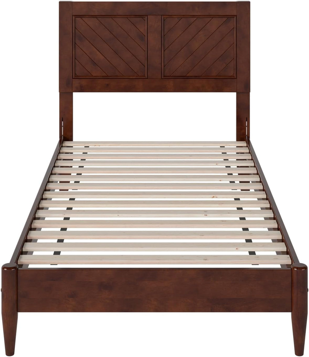 AFI, Berkshire Twin XL Solid Wood Low Profile Platform Bed, Walnut
