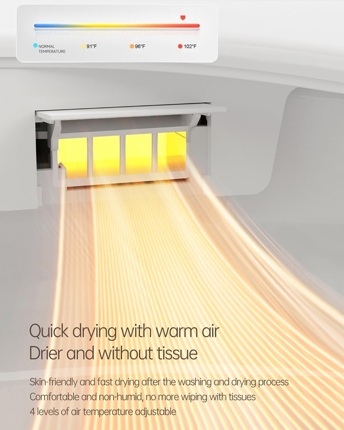 Smart Toilet with Bidet Built In, One Piece Toilet with Built-in Tank, Auto Open/Close Lid, Auto Flush, Remote Control, Adjustable Heated Seat, Foam Shield, Warm Water and Dryer, Night Light