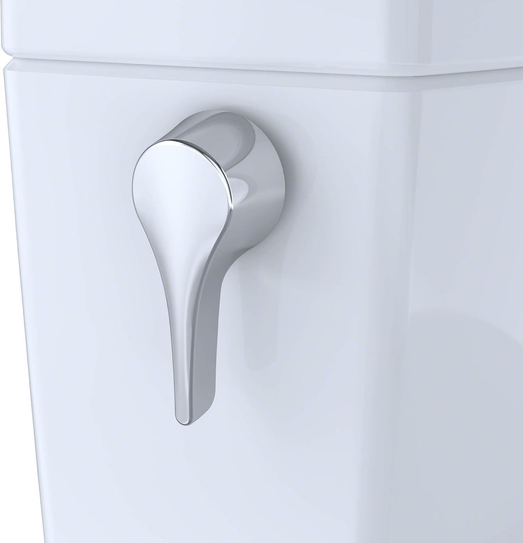 TOTO® Drake® Transitional WASHLET®+ Two-Piece Elongated 1.28 GPF Universal Height TORNADO FLUSH® Toilet with S7 Contemporary Bidet Seat, Cotton White - MW7864726CEFG#01