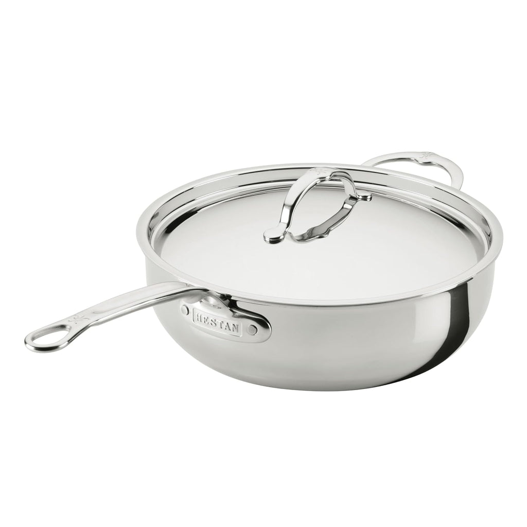 Hestan ProBond Luxe 5-Quart Essential Pan with Lid, Professional Clad Stainless Steel, ProCore Tri-Ply Clad Construction, Polished Exterior, Induction & Oven Safe