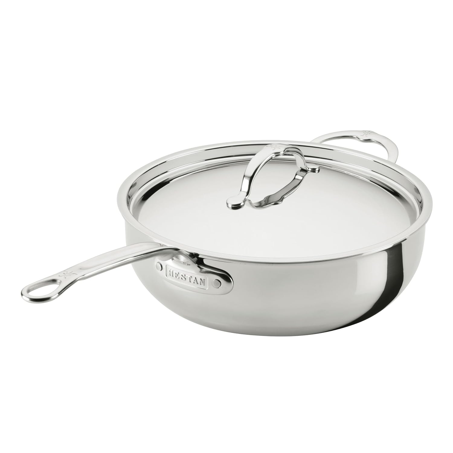 Hestan ProBond Luxe 5-Quart Essential Pan with Lid, Professional Clad Stainless Steel, ProCore Tri-Ply Clad Construction, Polished Exterior, Induction & Oven Safe