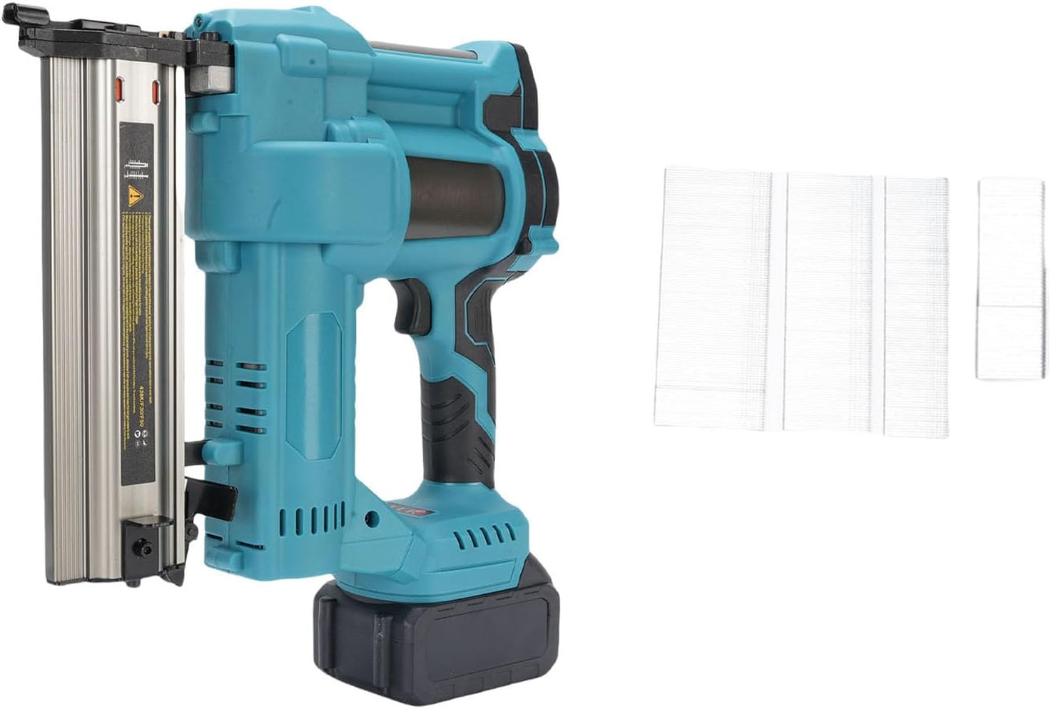 Luocute 2 in 1 Cordless Nail Gun Straight and U Staple Battery Powered Brushless Brad Nailer for DIY Woodworking and Home Installation