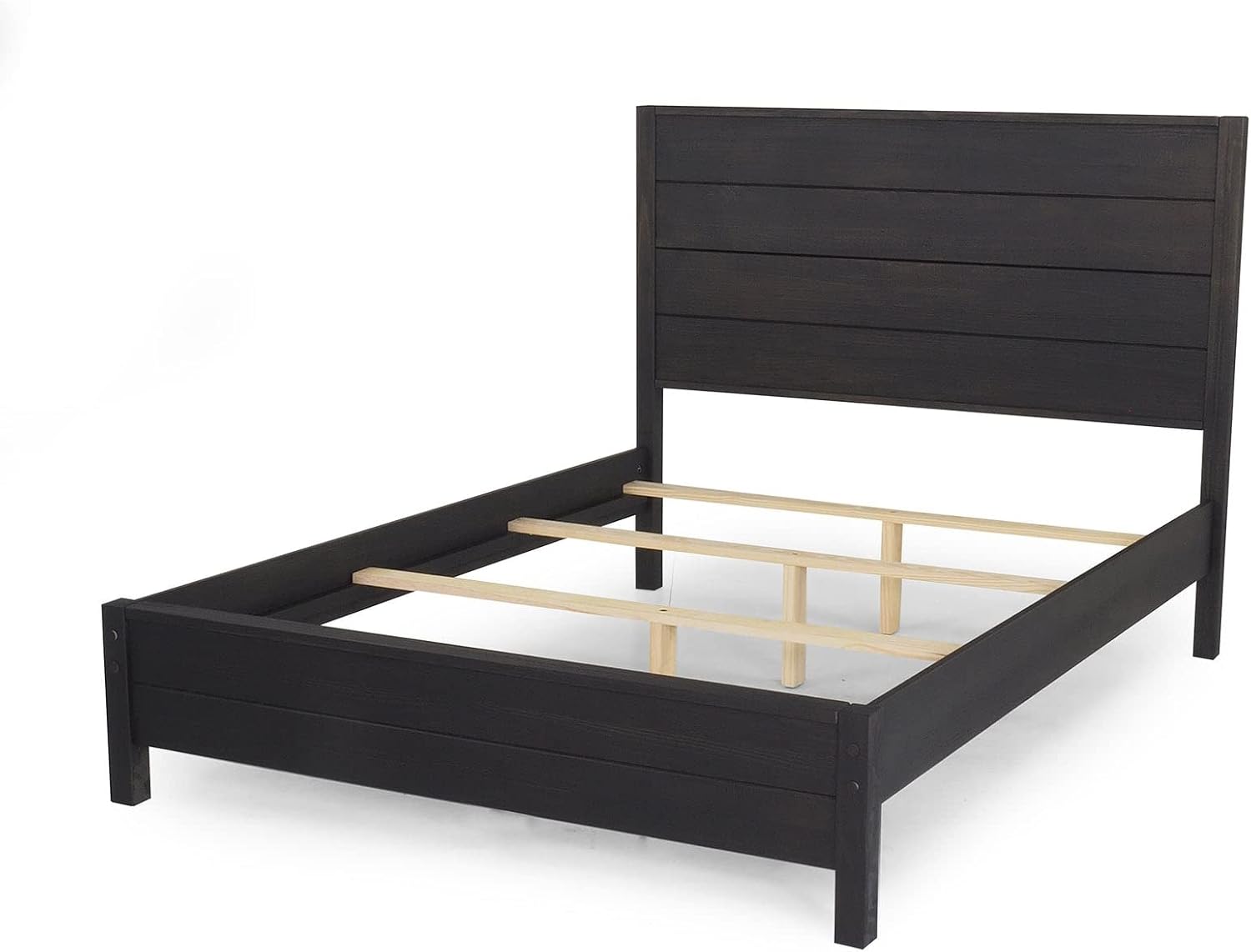 Grain Wood Furniture Montauk Solid Wood Bed, Twin Size, Farmhouse Black
