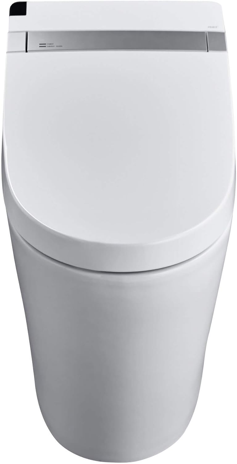 Elongated Smart Bidet Toilet Seat with Dual Flushing - One Piece Heated Toilet Seat Air Dryer - Tankless Toilet Bidet with 6 Levels of Seat and Wind Temperature