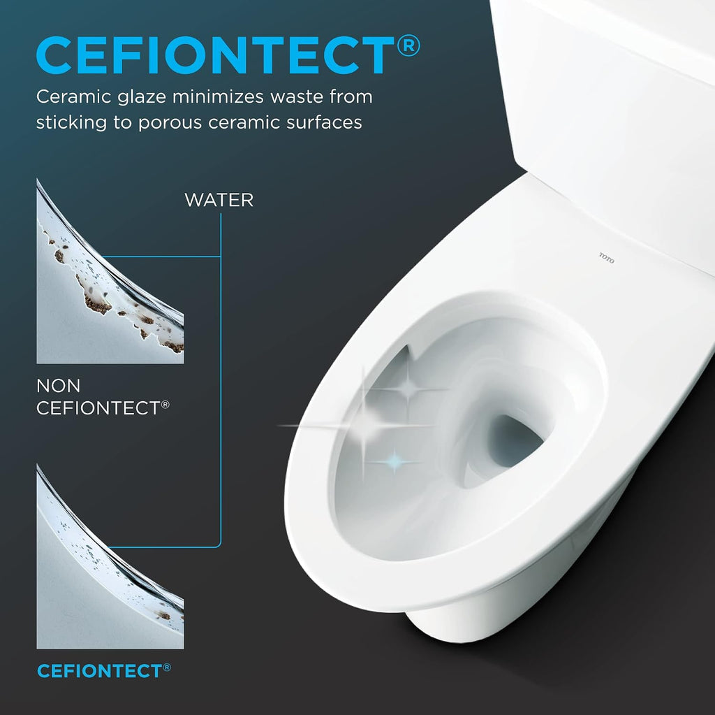 TOTO® WASHLET+® Drake® II Two-Piece Elongated 1.28 GPF Toilet and WASHLET+® C2 Bidet Seat, Cotton White - MW4543074CEFG#01