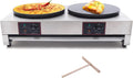 16 Inch Electric Crepe Maker, 2x1700W Commercial Crepe Maker Double Head Electric Crepe Griddle Blintzes Maker, Large Commercial Crepe Machine 122°F-572°F Temp. Range for Blintzes, Crepes
