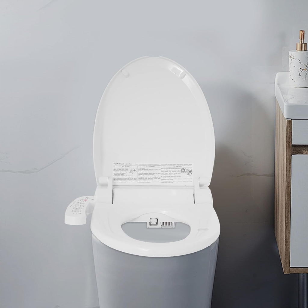 Bidet Toilet Seat, Electric Heated Toilet Seat with Intelligent Control Panel and Temperature Control, Smart Toilet Heated Seat with Massage Function & Night Light, Toilet Heated Seat for Home Bedroom
