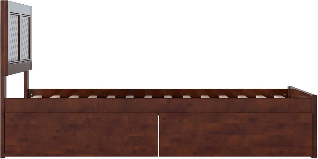 AFI, Canyon Twin XL Platform Bed with Matching Footboard & Storage Drawers, Walnut