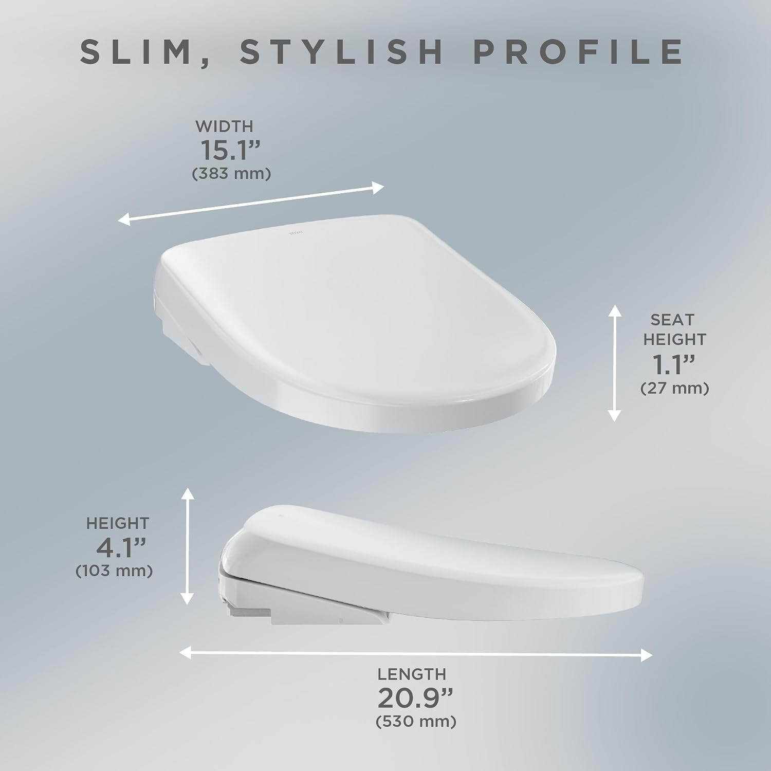 TOTO® S7A WASHLET® Electronic Bidet Toilet Seat, EWATER+® Bowl and Wand Cleaning, Auto Open and Close Classic Lid, Round, Cotton White - SW4735#01
