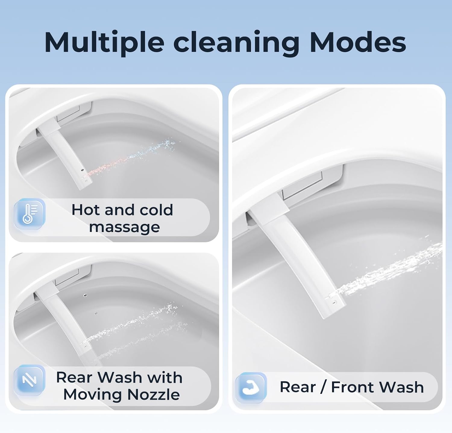 Smart Toilet with Bidet Built in Tank, Rear & Feminine Wash, Air Dryer, Auto Flush, Foot Sensor Flush, Heated Seat, Warm Water Self Cleaning, 12' Rough In, One-Piece Elongated (ZY695 Core)