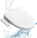 Aquatiz Elongated Smart Toilet Seat, Electronic Heated Toilet Seat, Self-Cleaning Nozzle, Temperature Controlled Wash, Air Dryer, Deodorizer, LED Light, Multi-mode Wash, (Panel Control)