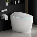 Smart Toilet With Bidet Built In, Smart Bidet Toilet for Bathrooms, Toilet with Warm Water Sprayer & Dryer, Foot Sensor Operation, Heated Bidet Seat, Auto Smart Toilet with LCD Display White